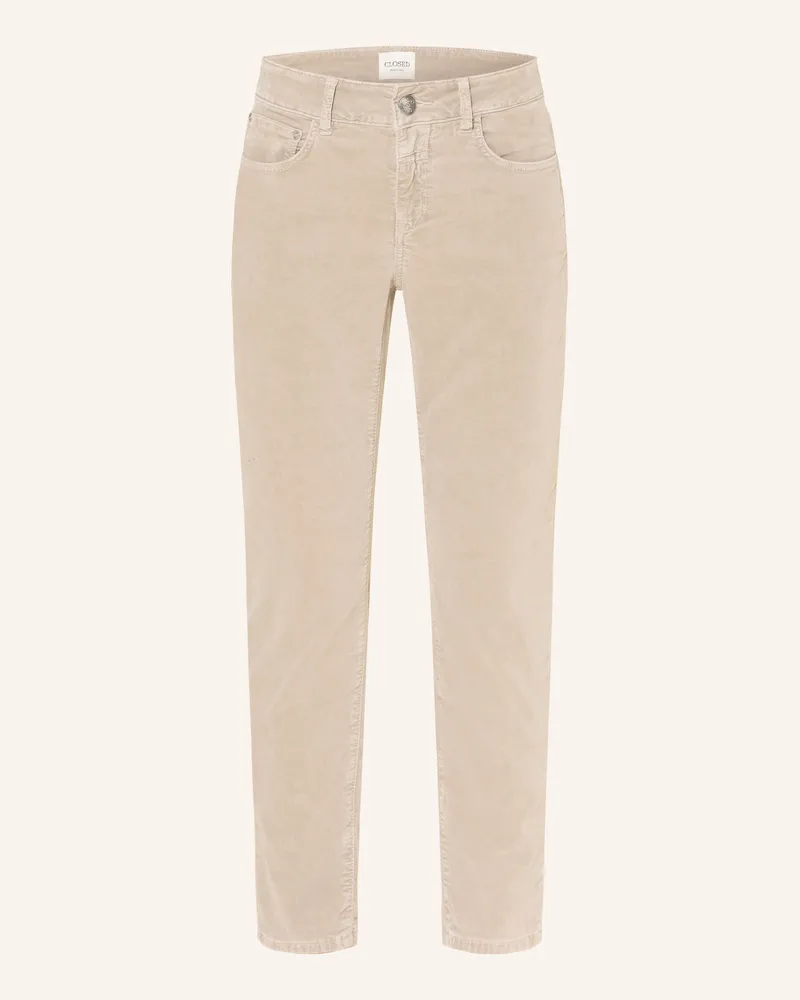Closed 7/8-Hose BAKER aus Samt Beige