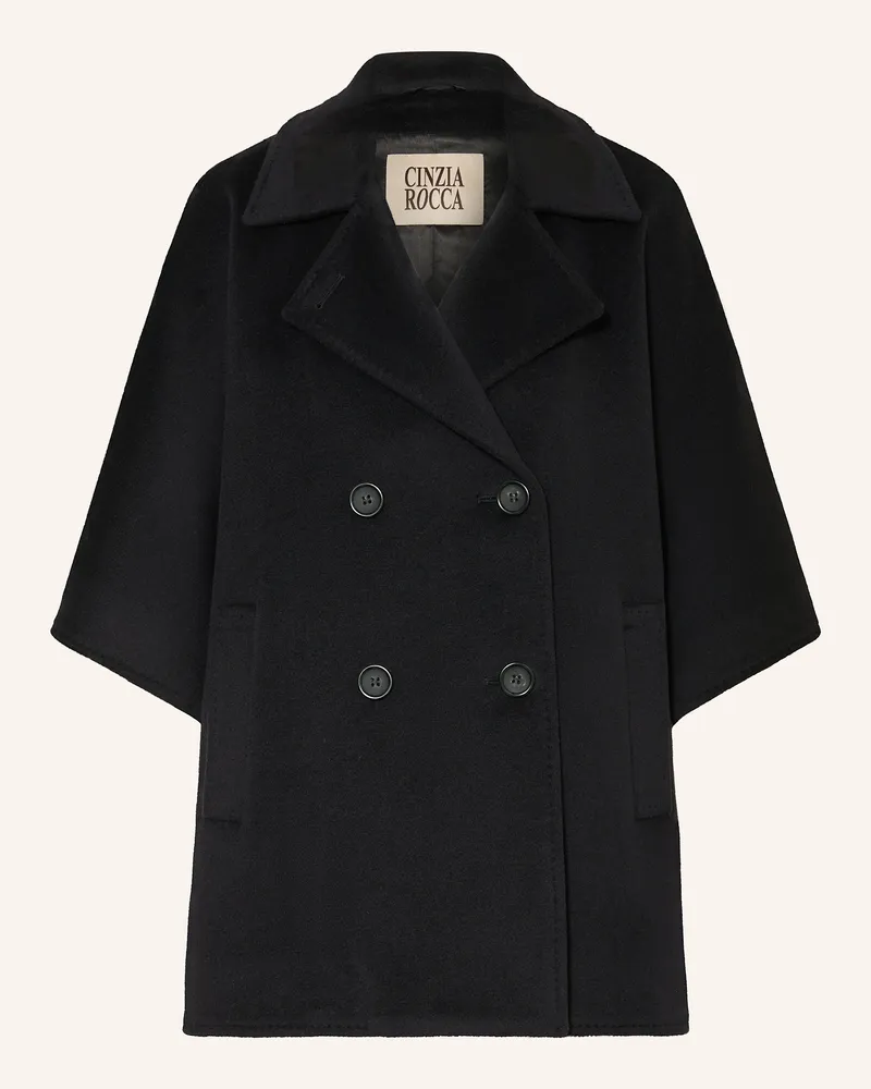 Cinzia Rocca Poncho Mit Alpaka schwarz Schwarz