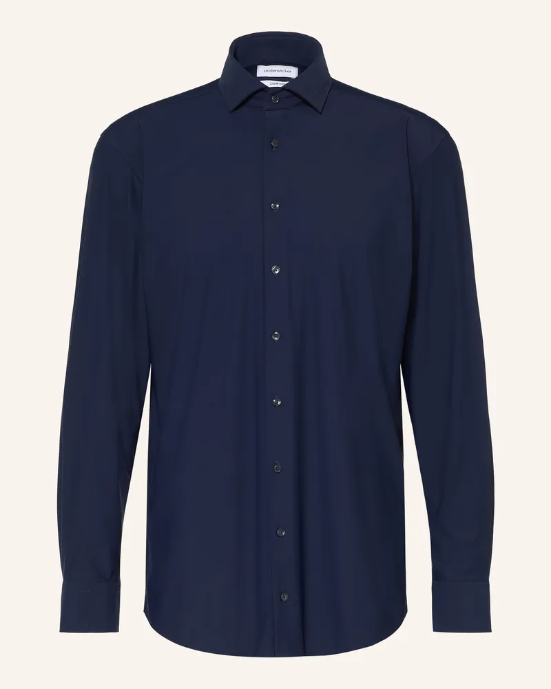 Seidensticker Jerseyhemd Comfort Fit blau Dunkelblau