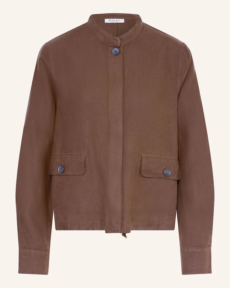 Maerz Leinenblouson Dunkelbraun