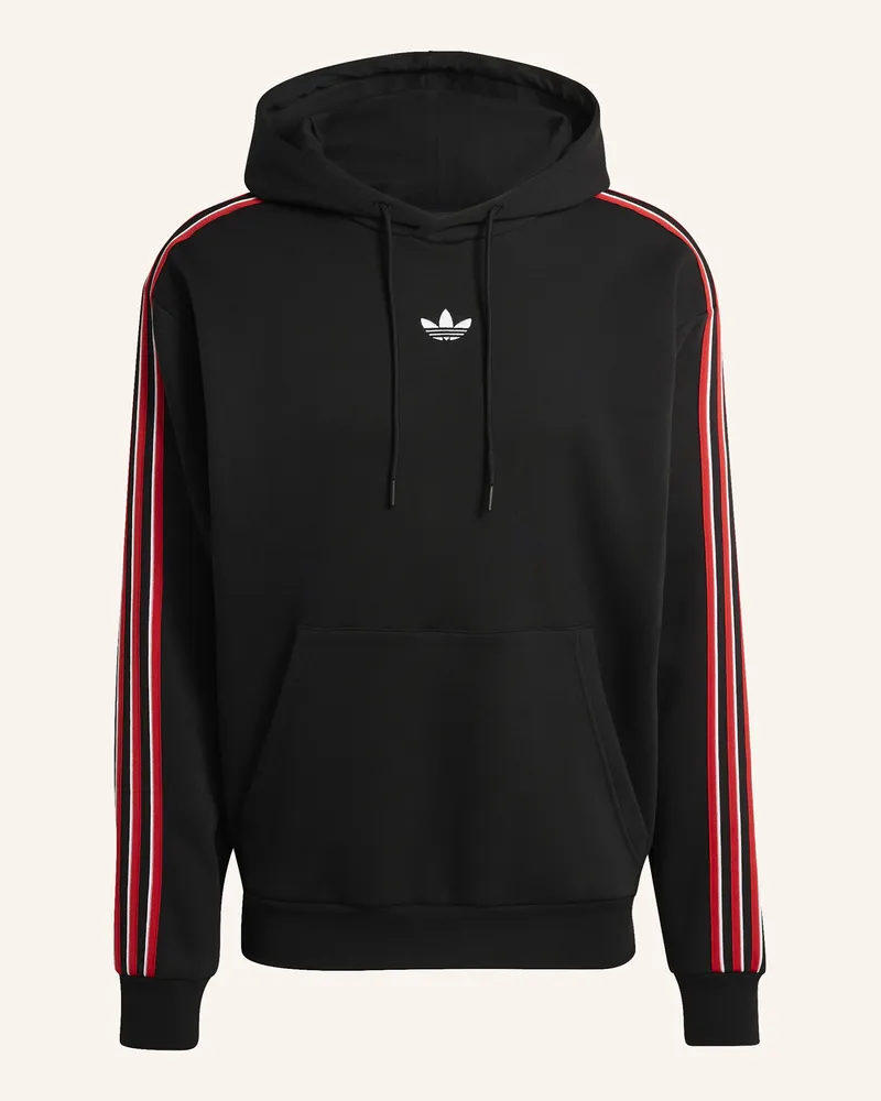 adidas TIPPED STRIPES HOODIE Schwarz