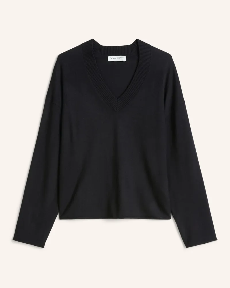 Marc O'Polo V-Neck-Pullover schwarz Schwarz