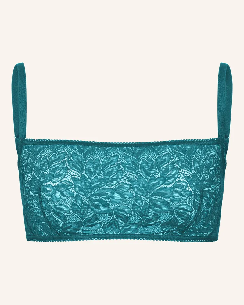 Ehrlich Textil Iconic Lace Bandeau Bralette Bügellos Aus Spitze - Verstellbare Träger blau Blau