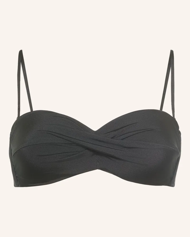watercult Bandeau-Bikini-Top Soft Sculpt In Wickeloptik schwarz Schwarz