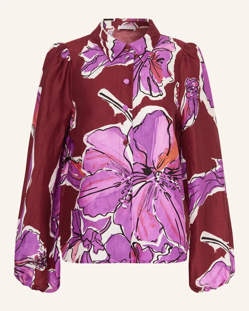 Rich&Royal Hemdbluse Mit Leinen rot Dunkelrot