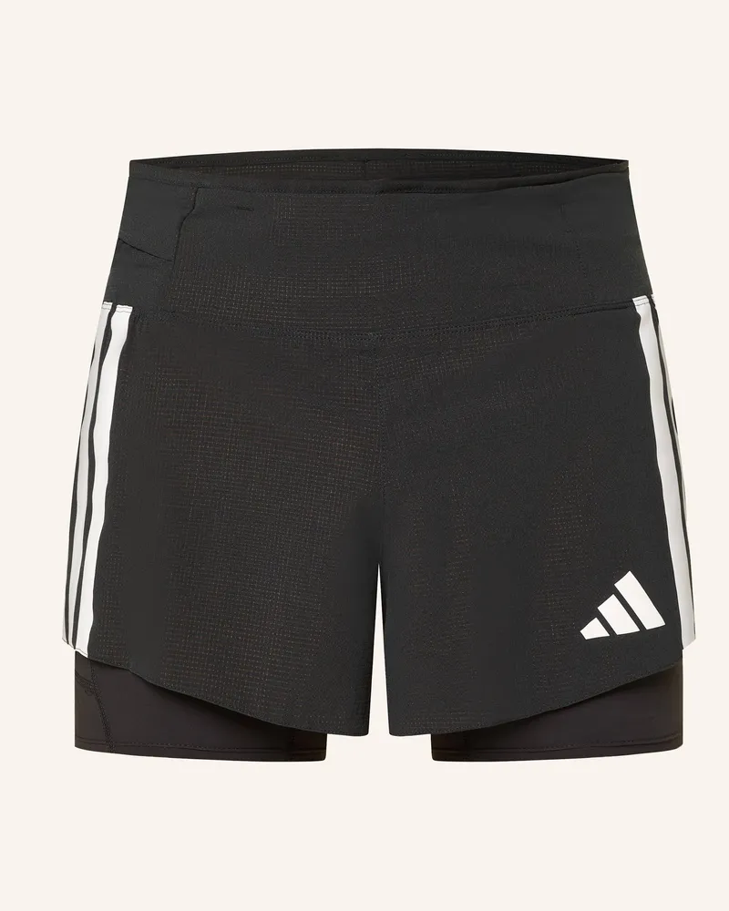 adidas 2-in-1-Laufshorts ADIZERO RUNNING 2-IN-1 GEL POCKET Schwarz