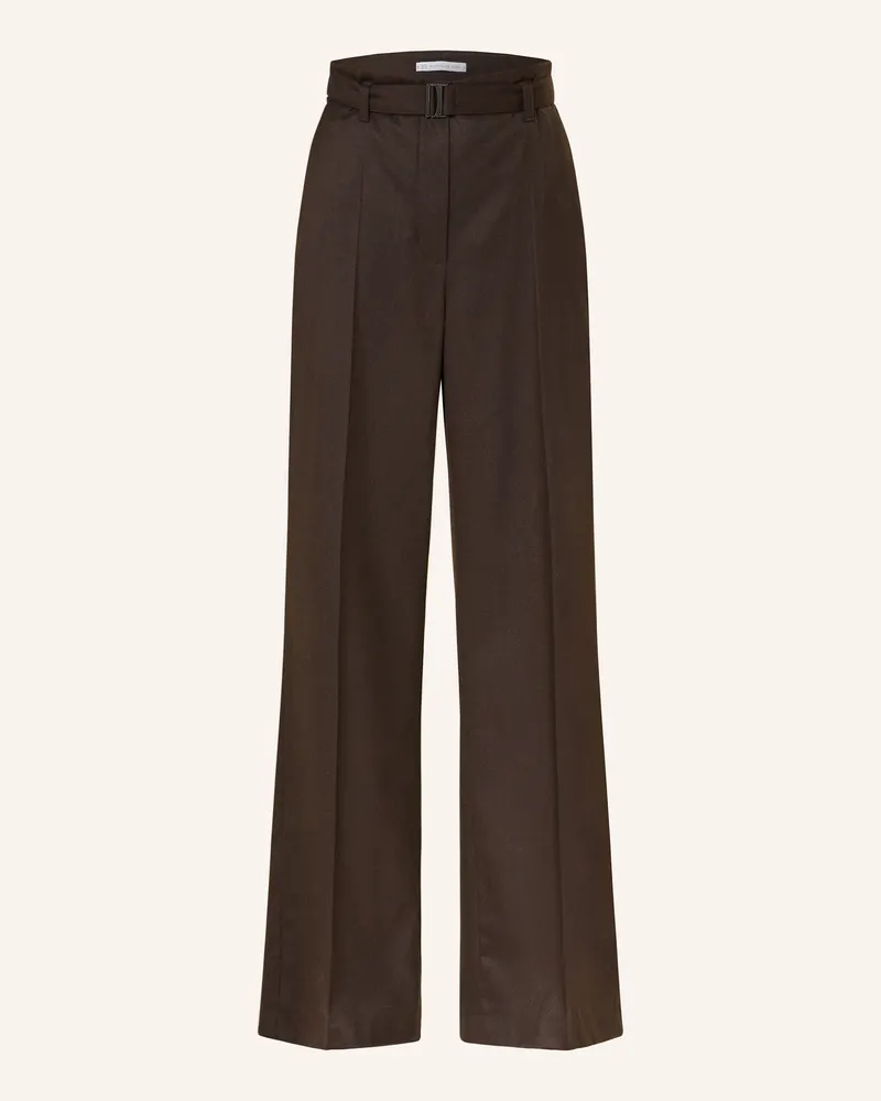 RAFFAELLO ROSSI  Marlenehose ANAIS aus Flanell Dunkelbraun
