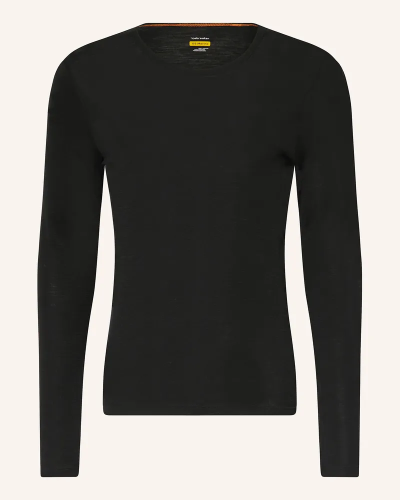 Icebreaker Funktionswäsche-Shirt 175 Everyday Aus Merinowolle schwarz Schwarz