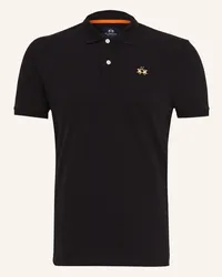 La Martina Piqué-Poloshirt Slim Fit Schwarz