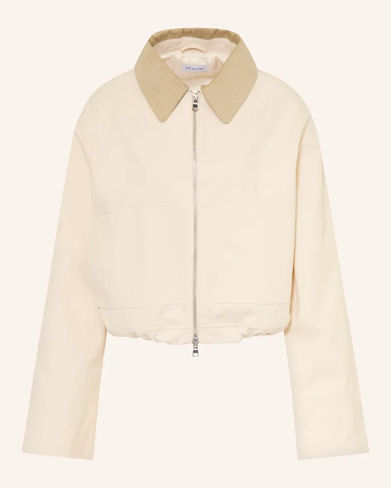 Mrs & HUGS Kastenjacke Mit Cord braun Beige