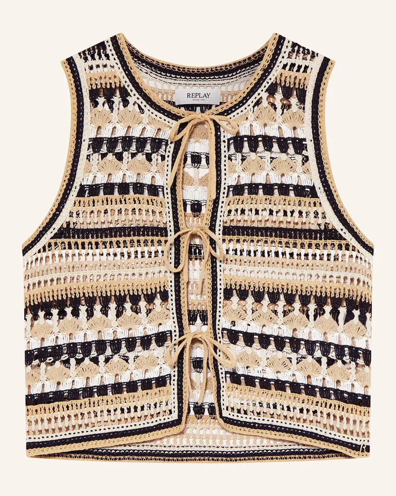 Replay Stricktop Schwarz