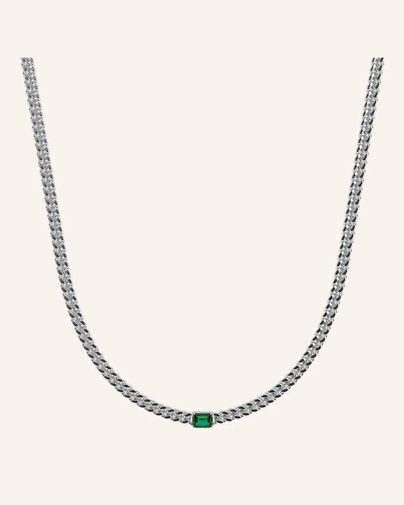 VEYNOU Halskette Eden Oasis Aus 14 Karat Weißgold Und 1,50ct. Smaragd silber Weissgold