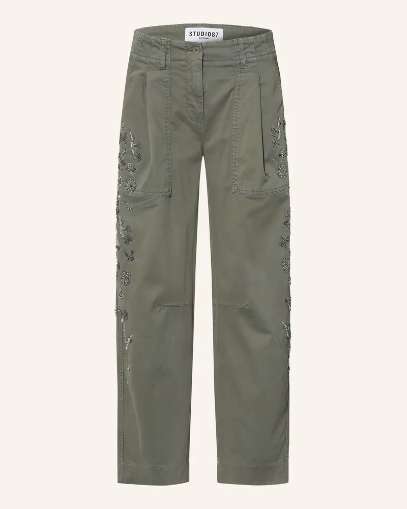 Cambio Barrel Jeans October Mit Schmucksteinen Und Pailletten gruen 631
