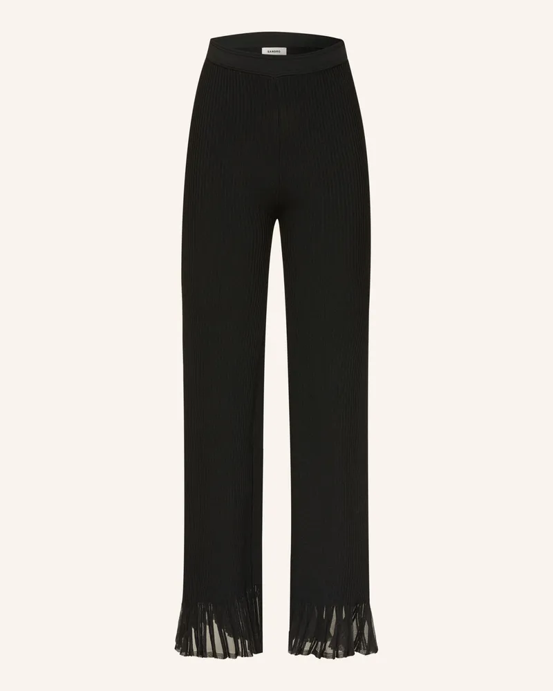Sandro Strickhose Mit Volants schwarz Schwarz