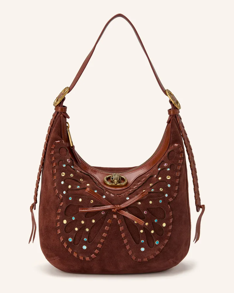 Kurt Geiger Schultertasche mit Schmucksteinen Braun