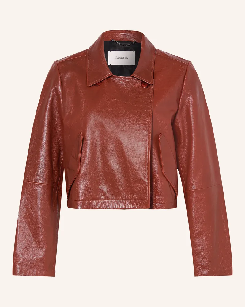 Dorothee Schumacher Lederjacke Broken Shine rot Dunkelrot