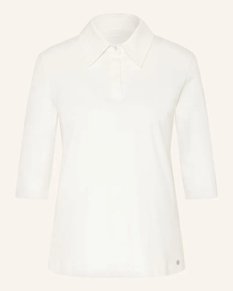 Marc Cain Jersey-Poloshirt Mit 3/4-Arm Und Schmucksteinen weiss 110