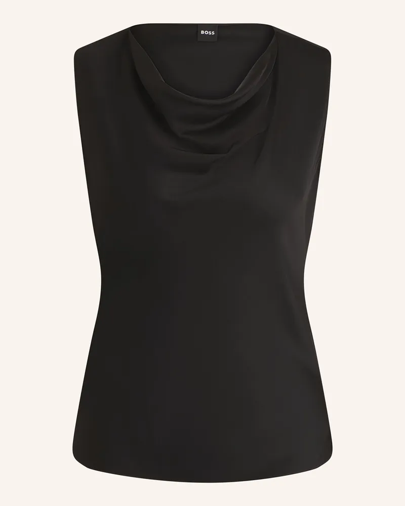 HUGO BOSS Blusentop BEILIDINA aus Seide Schwarz