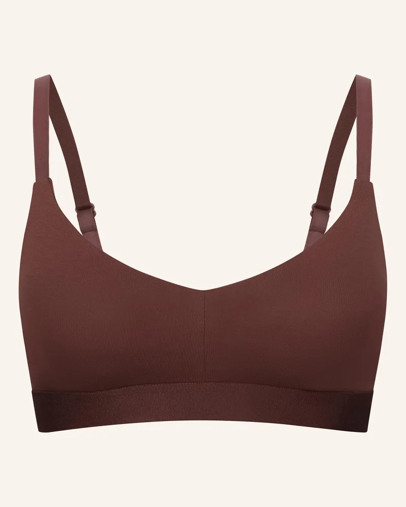 Ehrlich Textil Casual Cotton Bralette Mit Herausnehmbaren Pads Bügellos Aus Bio-Baumwolle - Verstellbare Träger braun Braun