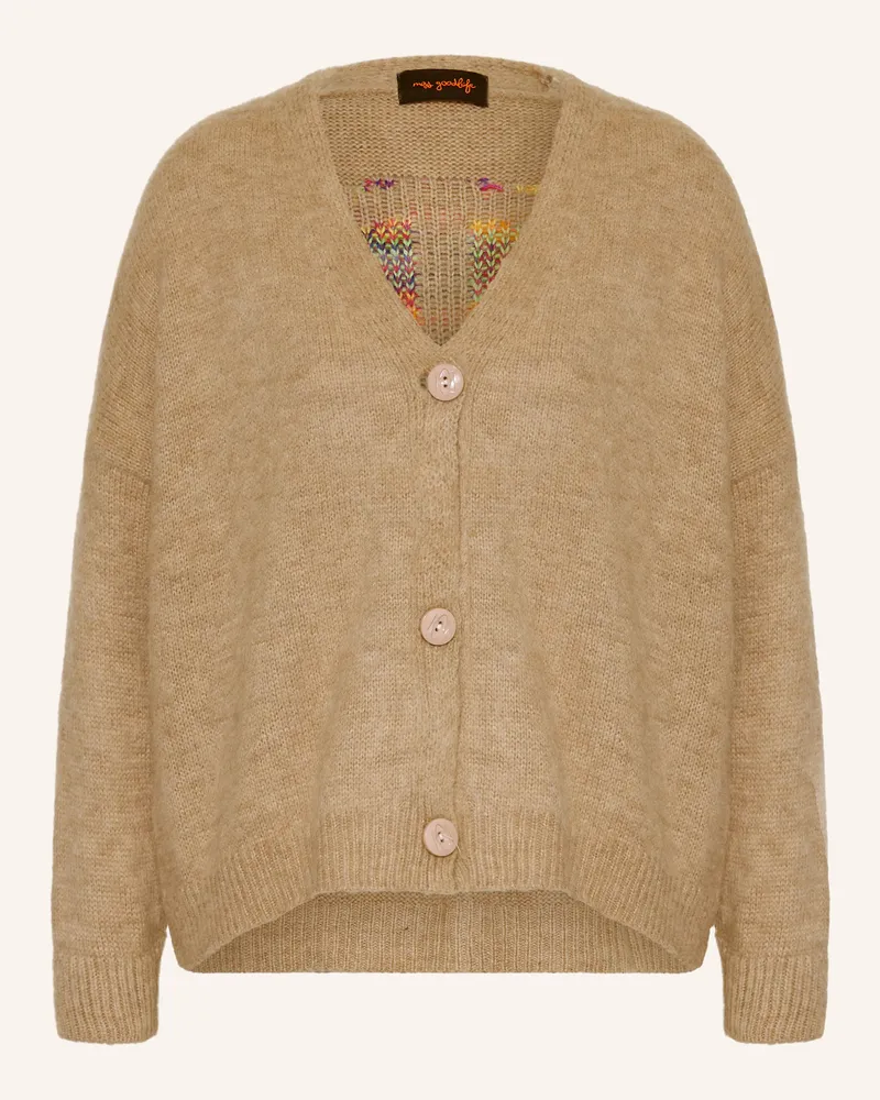 Miss Goodlife Strickjacke mit Alpaka Hellbraun