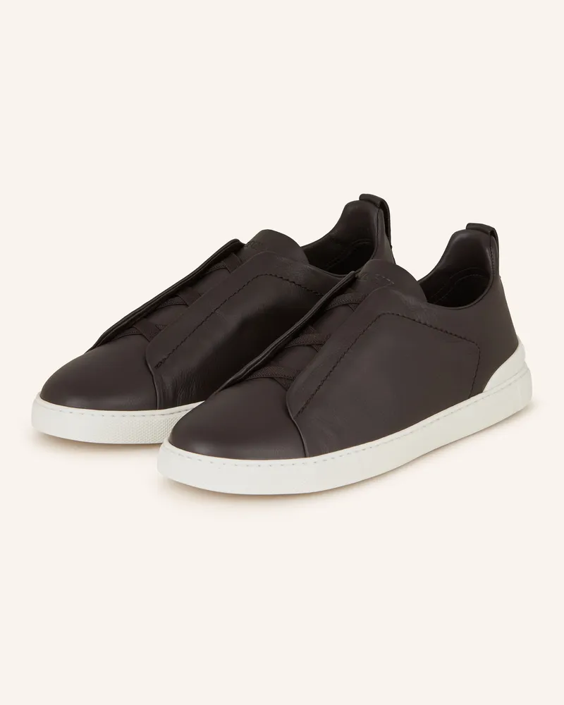 Ermenegildo Zegna Slip-on-Sneaker TRIPLE STITCH Schwarz