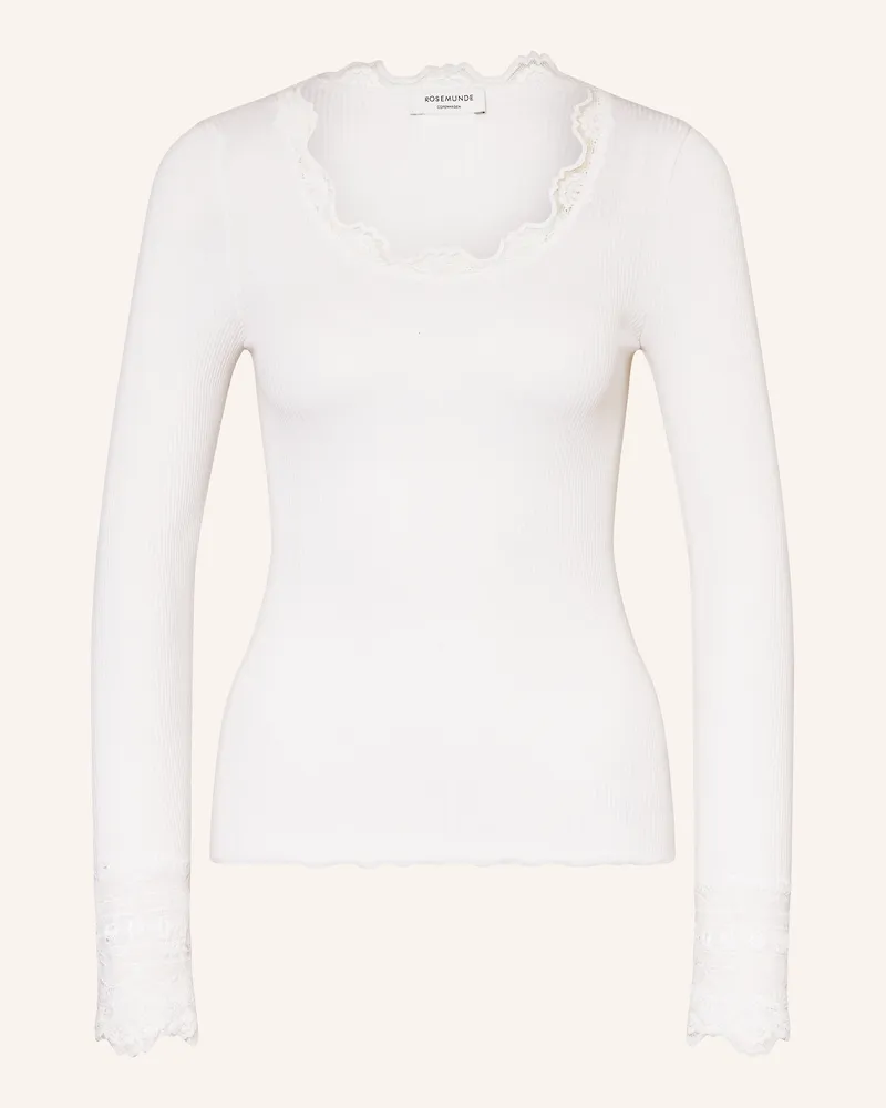 Rosemunde Longsleeve Benita Aus Seide Mit Spitze weiss Ecru