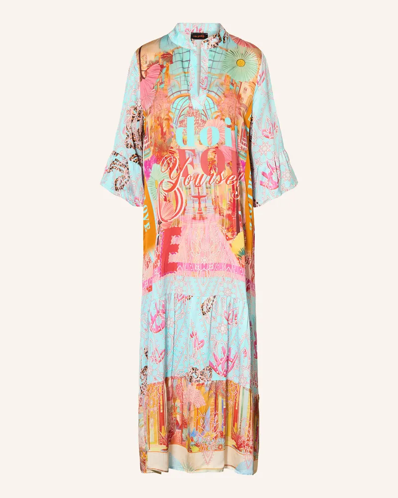 Miss Goodlife Satinkleid mit 3/4-Arm Orange