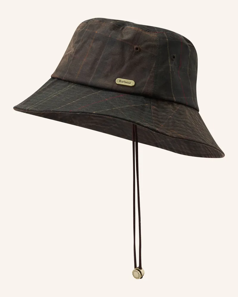 Barbour Bucket-Hat Hazelwood rosa Dunkelgrau
