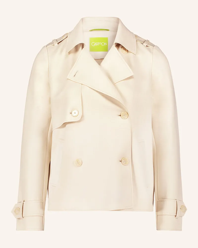 Cartoon Trench-Jacke Ecru