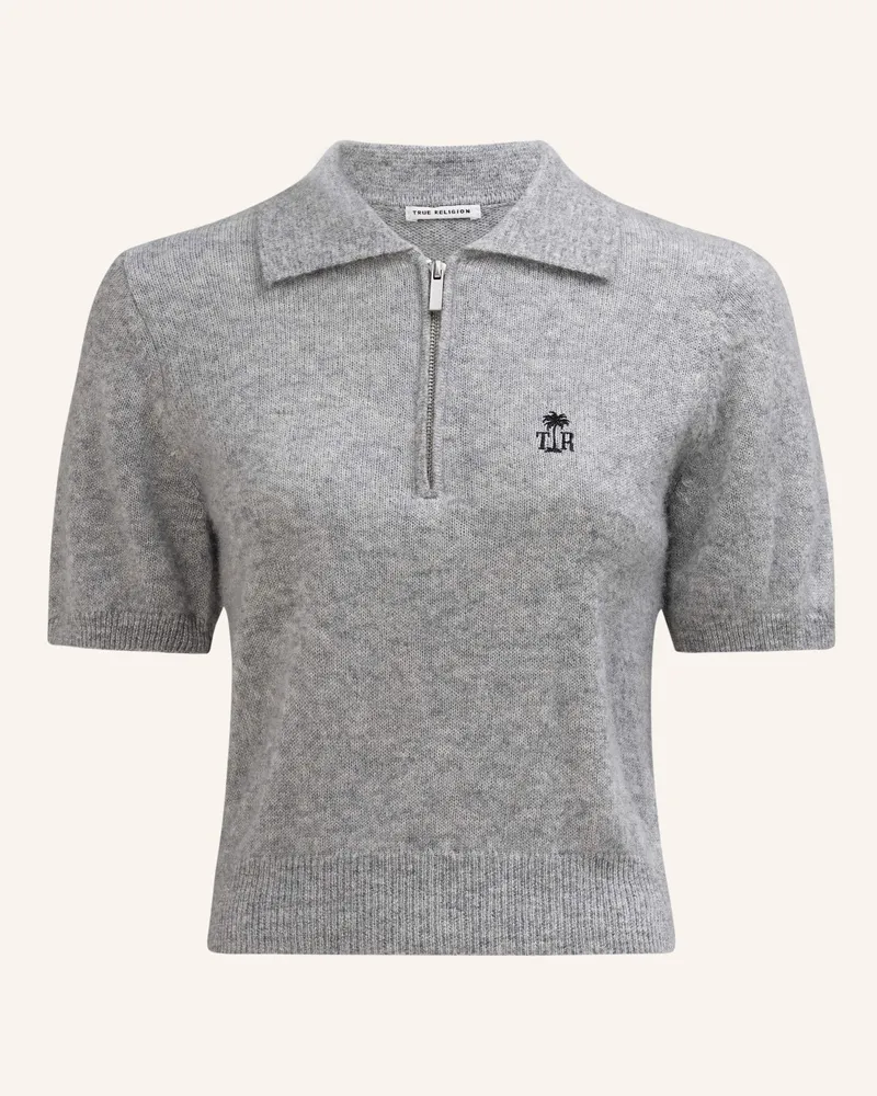 True Religion Strick-Poloshirt Amara grau Grau