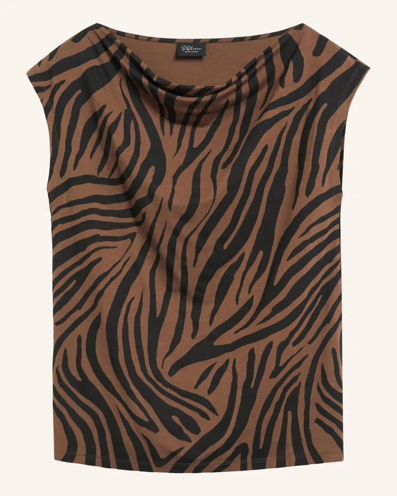 S.Oliver T-Shirt braun Schwarz