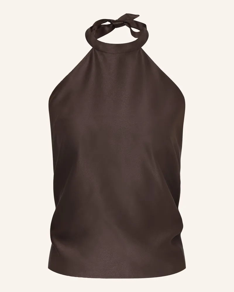 Juvia Neckholder-Top SISSY aus Satin Dunkelbraun
