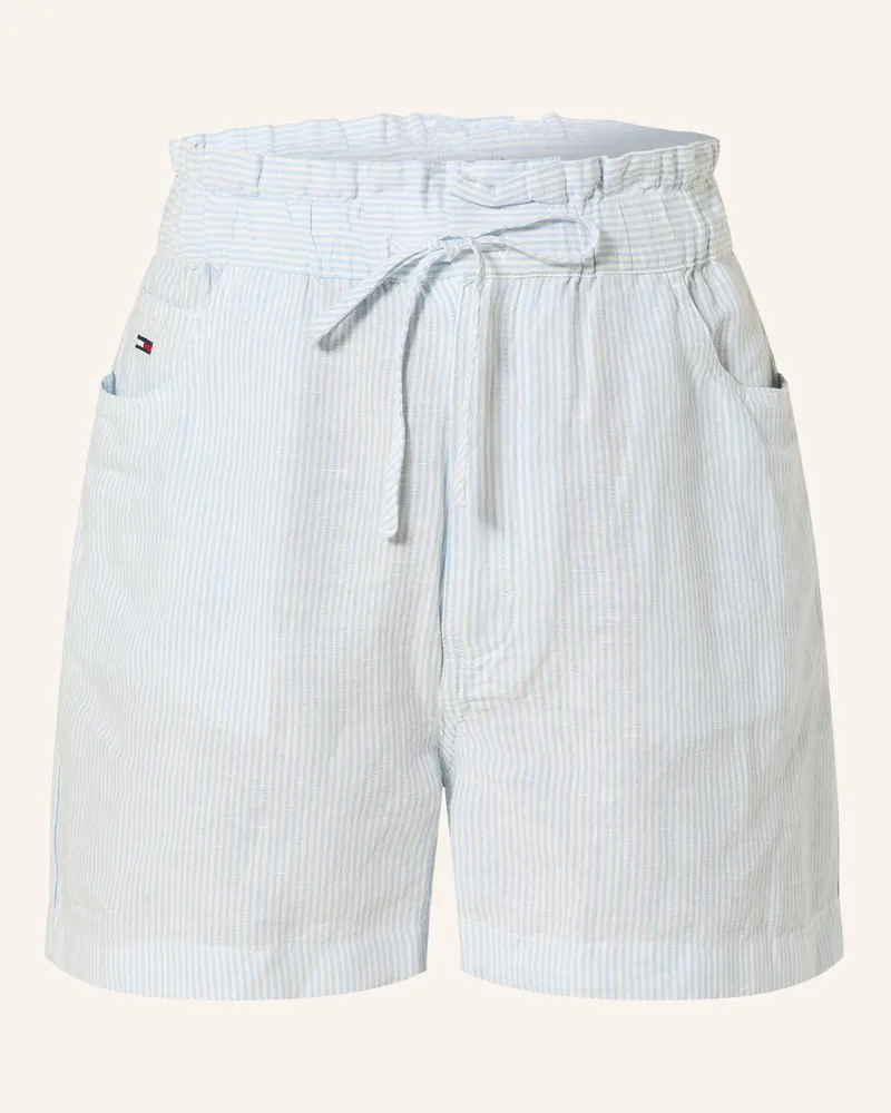 Tommy Hilfiger Shorts mit Leinen Hellblau
