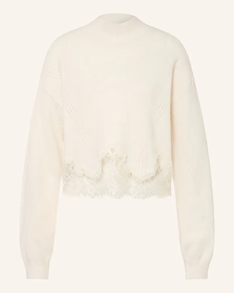 Guess Pullover Hayden Mit Spitze grau Ecru