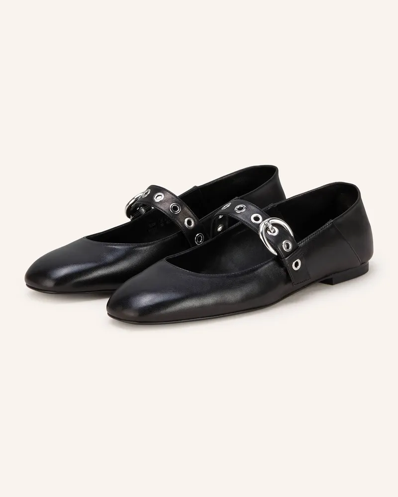 Stuart Weitzman Mary-Jane-Ballerinas SUPERMOTO Schwarz
