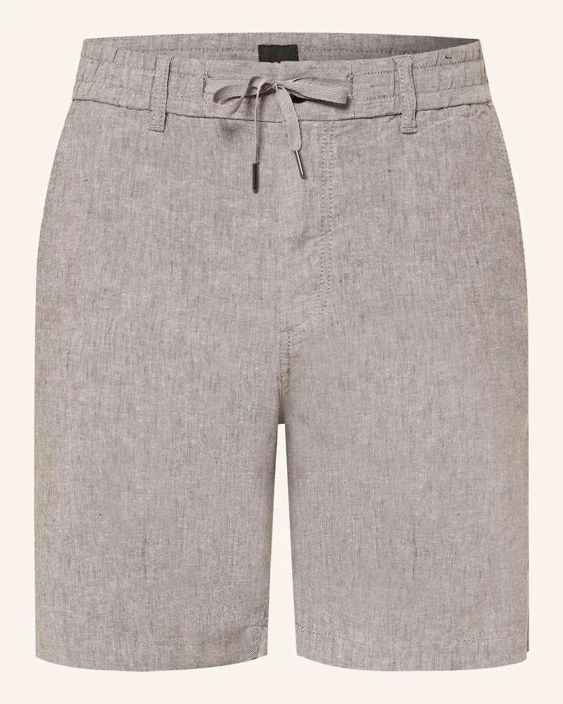 HUGO BOSS Chinoshorts Tapered Fit mit Leinen Taupe