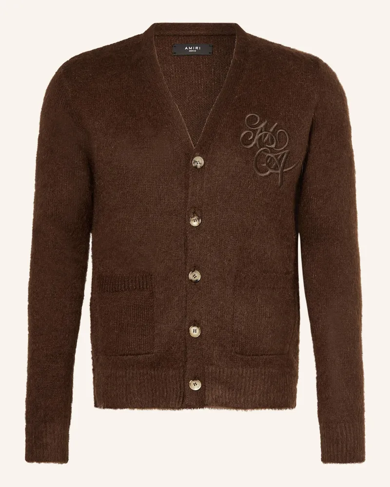 Amiri Strickjacke mit Mohair Dunkelbraun