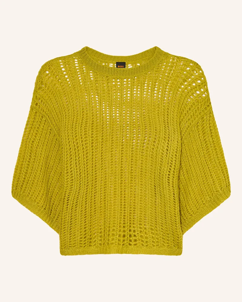 HUGO BOSS Pullover Frug Mit 3/4-Arm Und Mohair gruen Hellgrün