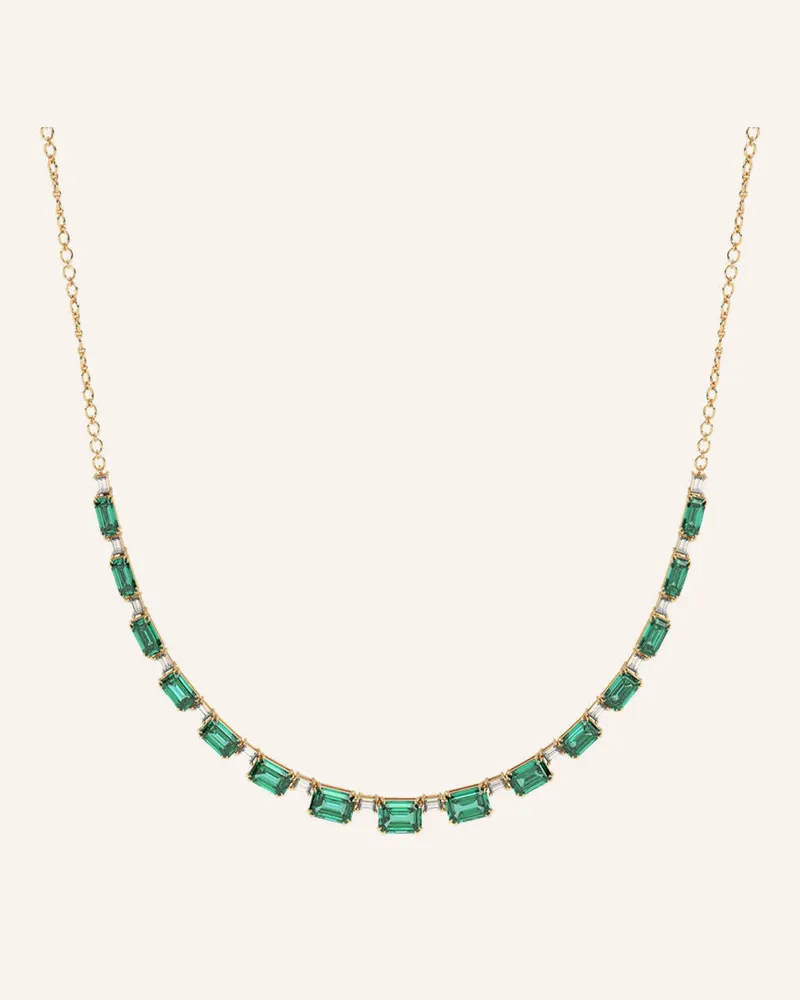 VEYNOU Halskette BEYOND EDEN aus 14 Karat Gelbgold und 17,0ct. Smaragden und 6,0ct. Diamanten Gold