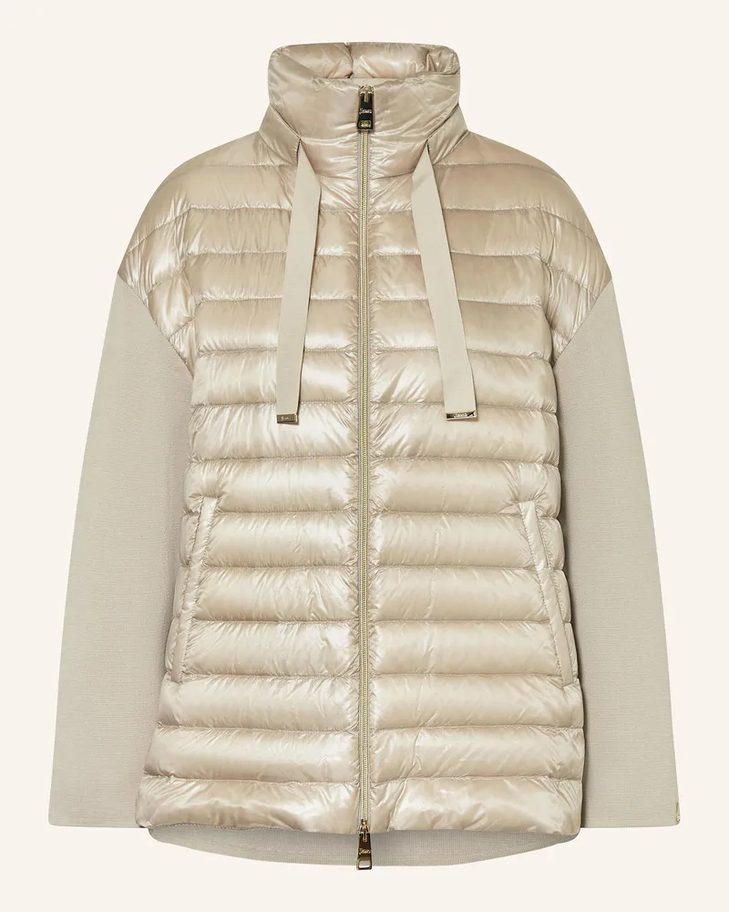 Herno Daunenjacke im Materialmix Beige