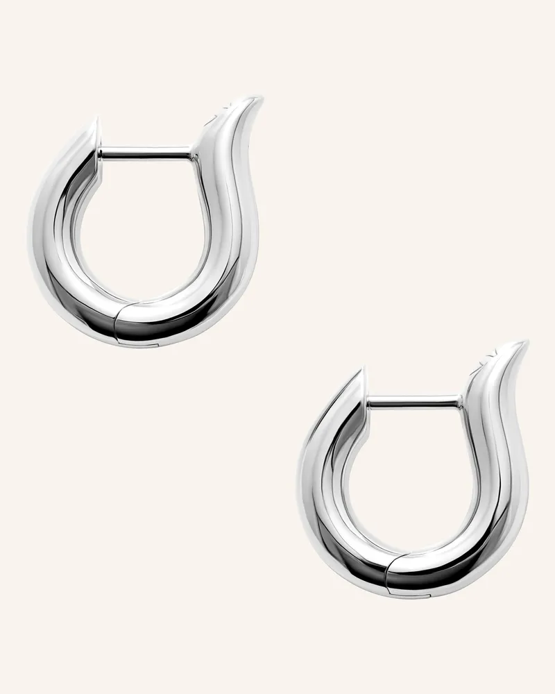 TAMARA COMOLLI Ohrstecker Signature Ohrstecker Hoop Small 18k Weißgold silber Weissgold