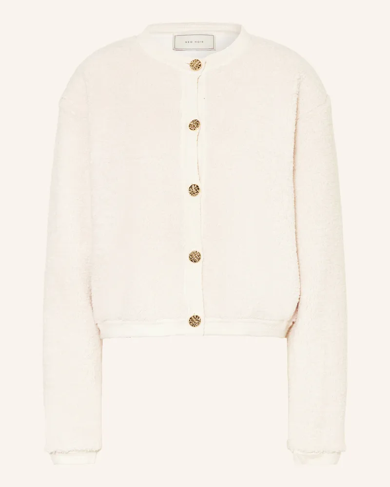 Neo Noir Teddyfell-Jacke weiss Ecru
