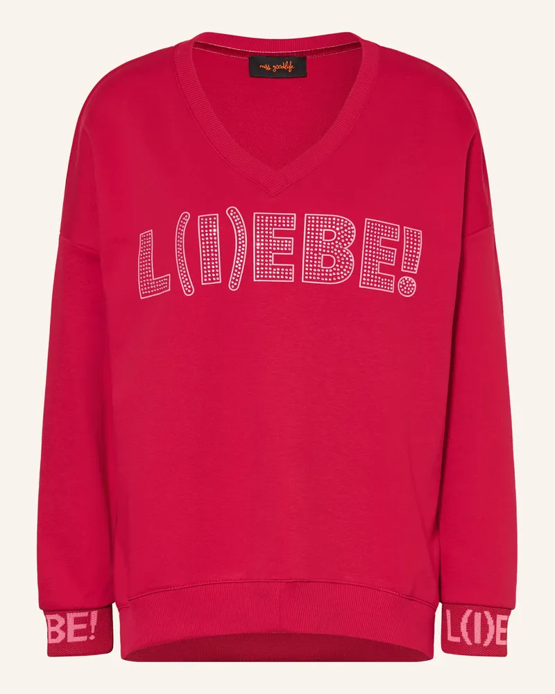 Miss Goodlife Sweatshirt Mit Schmucksteinen rot Rot