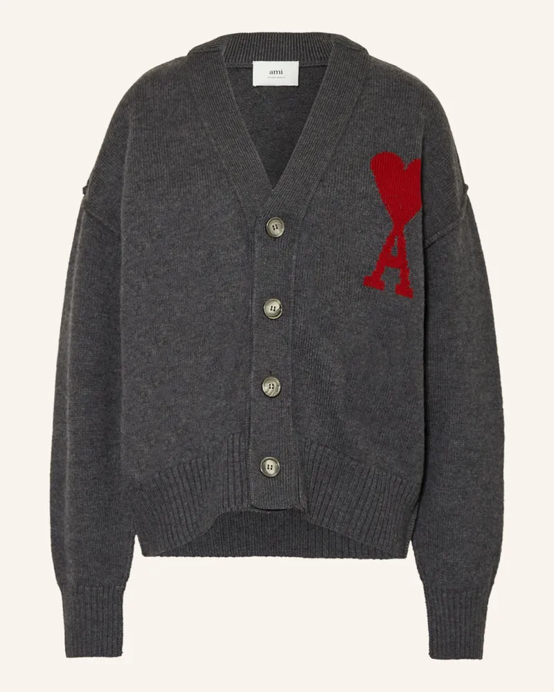 AMI Paris Oversized-Strickjacke Grau