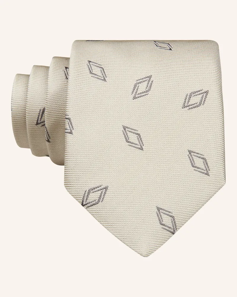 HUGO BOSS Krawatte weiss Beige