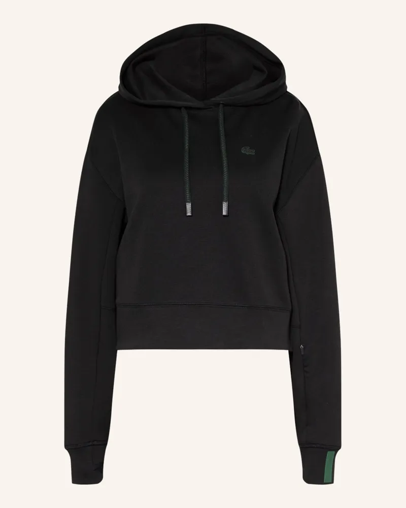 Lacoste Cropped-Hoodie Schwarz