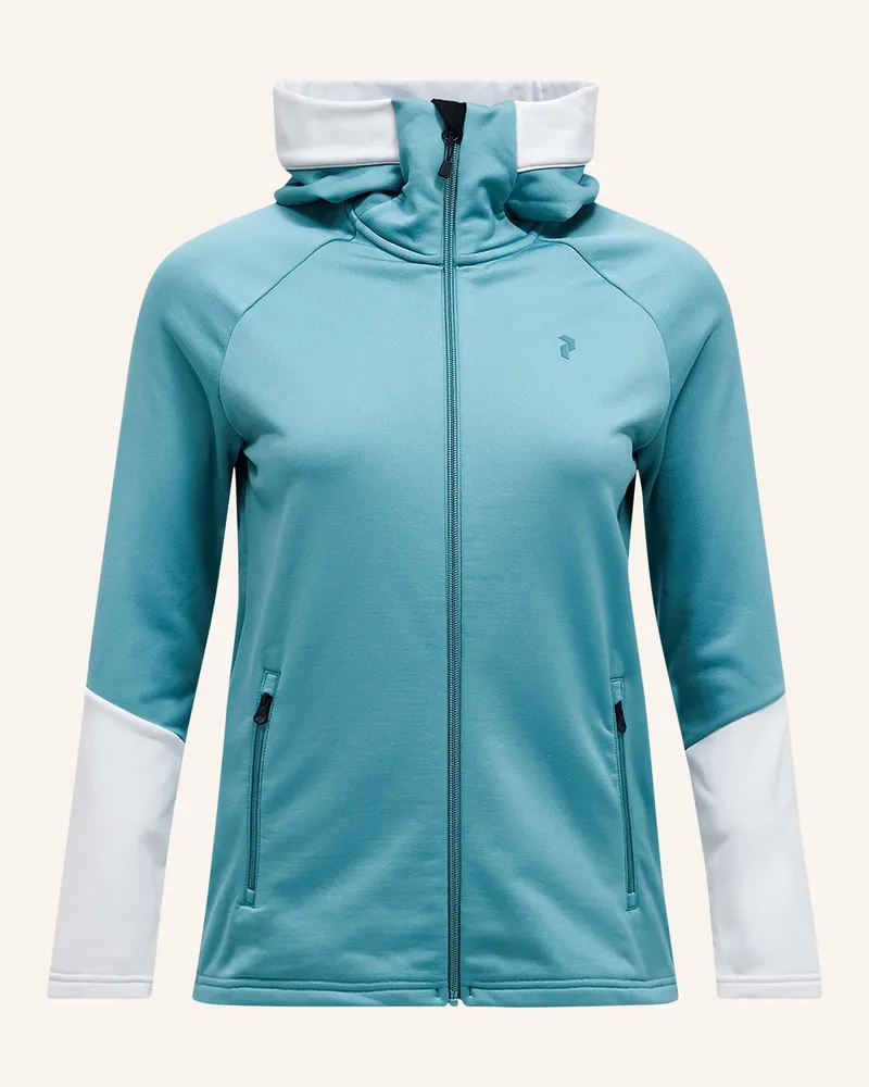 Peak Performance W Rider Essentials Midlayer Zip Hood Fleecejacke blau Türkis