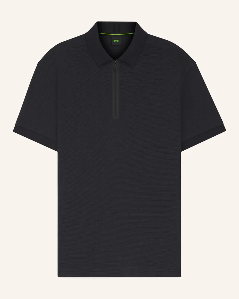 HUGO BOSS Poloshirt Pl_Terrace Zip Regular Fit blau Dunkelblau