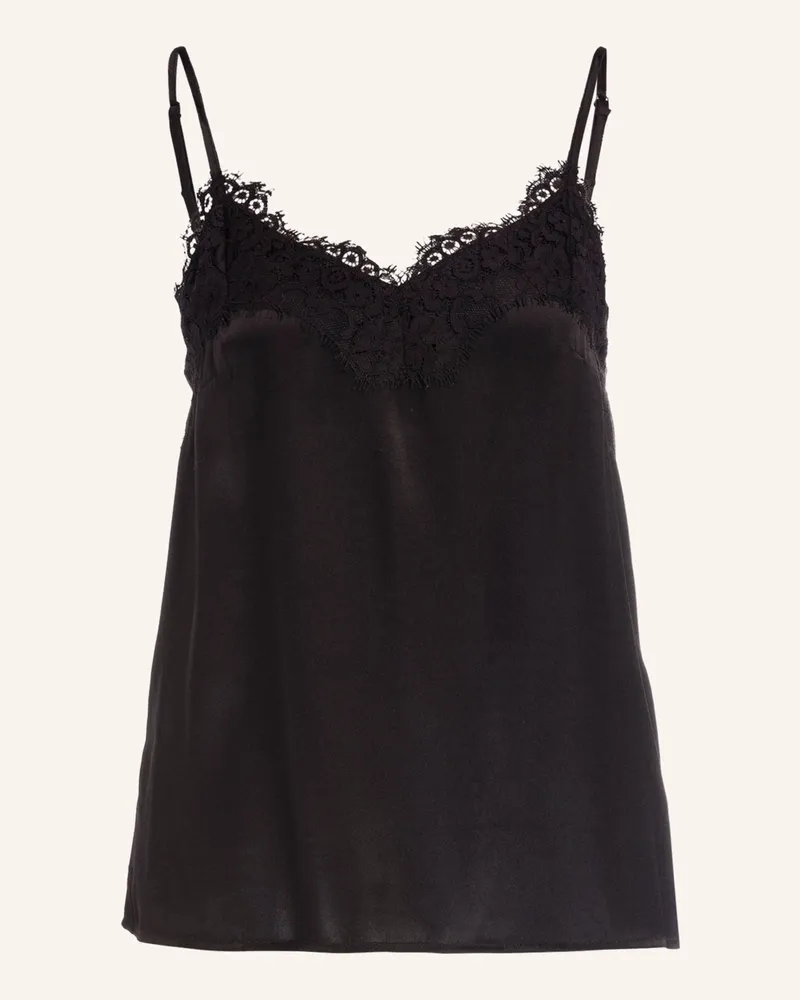 Rosemunde Seidentop Jade schwarz Schwarz