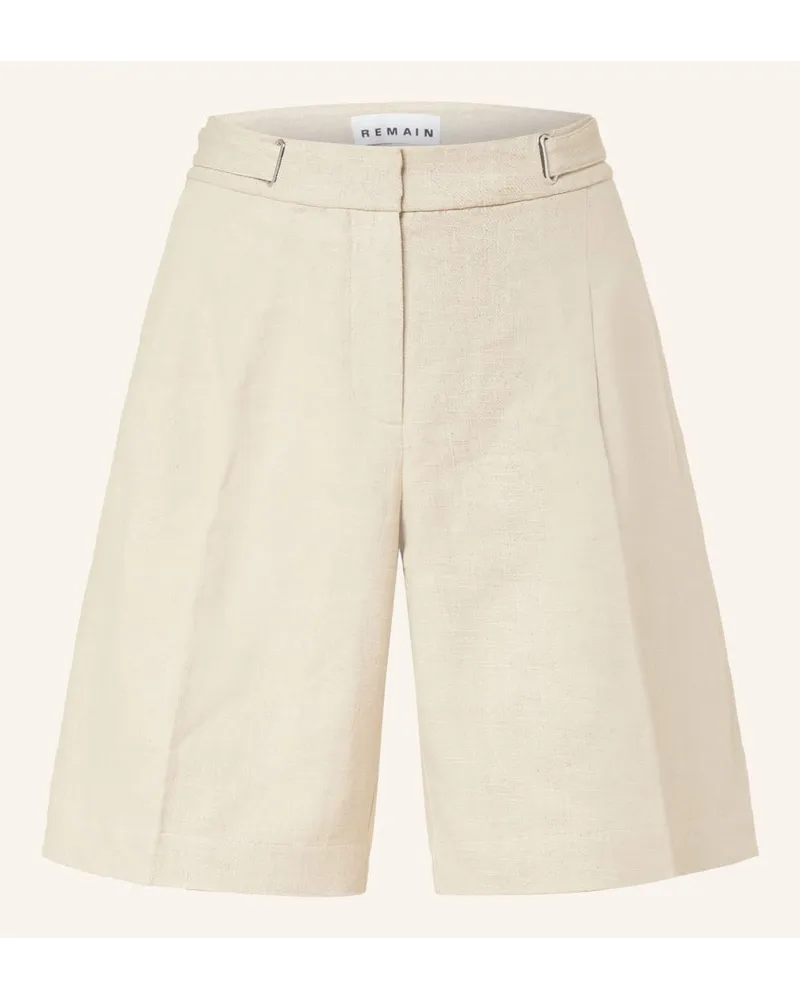 REMAIN Leinenshorts Beige